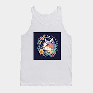 Floral Cat Tank Top